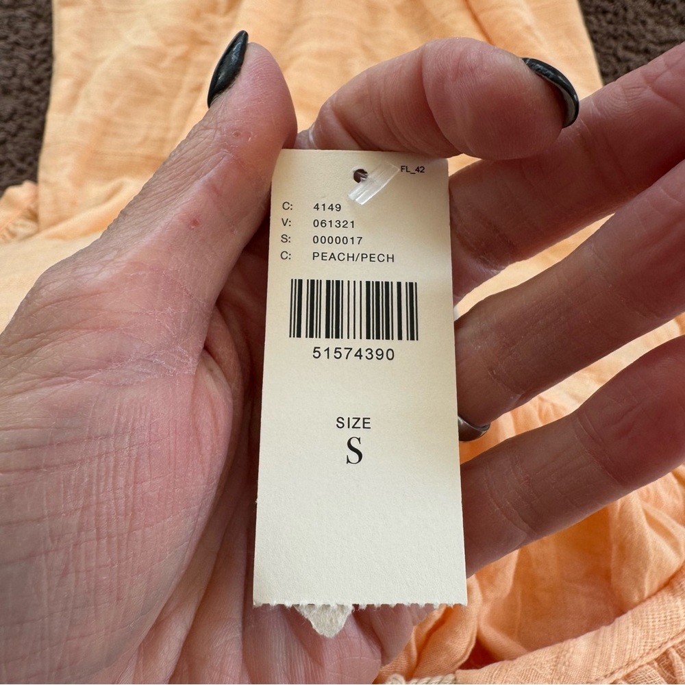 Anthropologie Saturday Sunday Peach Maxi Cerie Gauze Dress Flowy S NEW - Picture 6 of 11